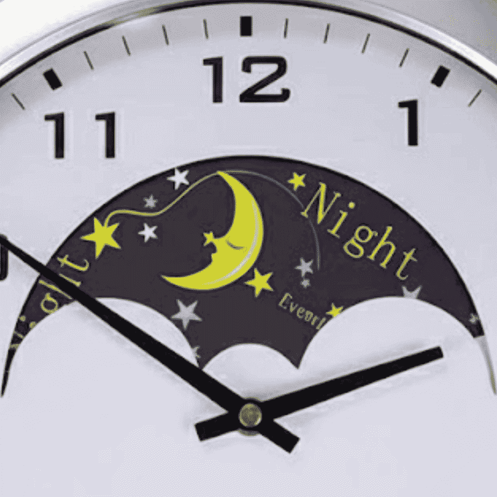 Horloge jour et nuit adaptée aux troubles cognitifs