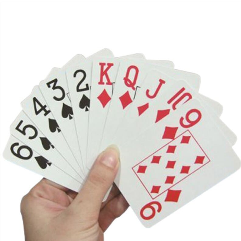 Jeu de cartes à gros caractères - Dos rouge