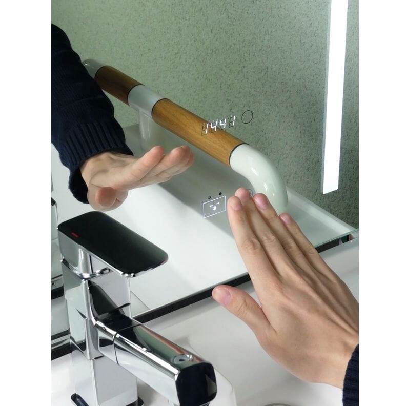 Lavabo réglable en hauteur avec miroir