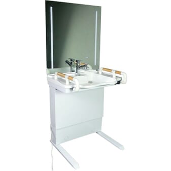 Lavabo réglable en hauteur avec miroir