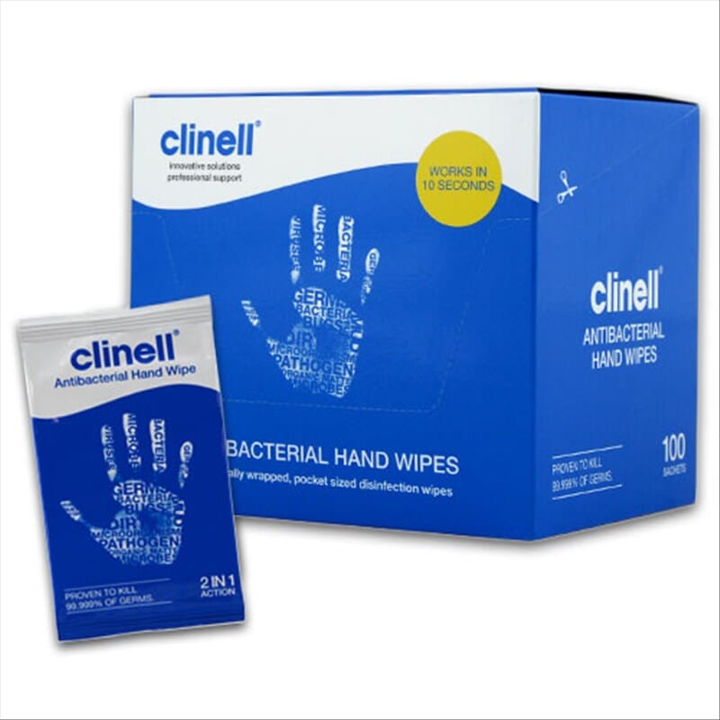 View Lingettes antibactériennes pour les mains Clinell information