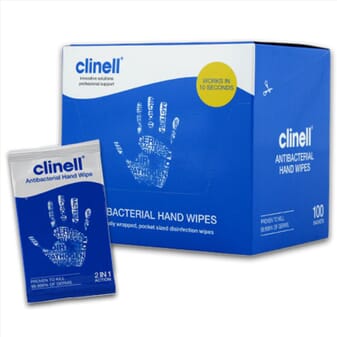 Lingettes antibactériennes pour les mains Clinell