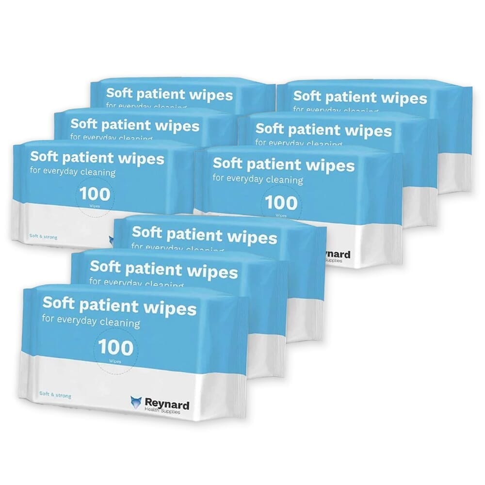 View Lingettes douces pour patients Lot de 9 paquets information