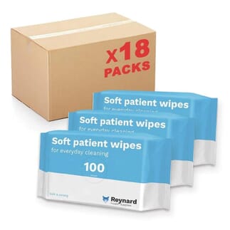 Lingettes douces pour patients Carton de 18 paquets