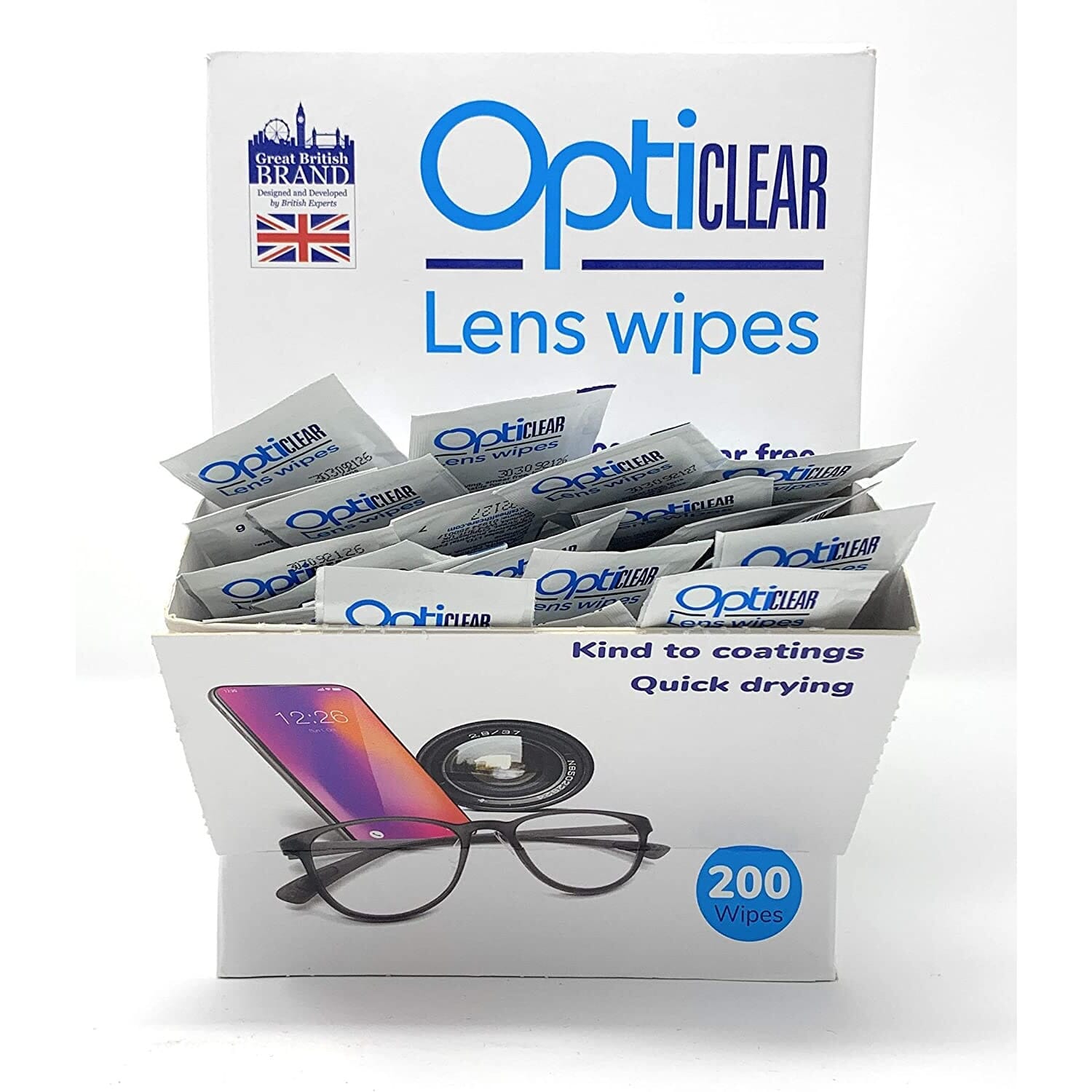 Boîte 200 lingettes pour lunettes b-clean Bollé Safety