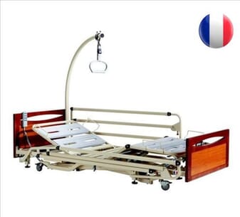 Lit médicalisé Alzheimer Euro 3802 - Avec panneaux S-Mod , Barrière de lit et Potence