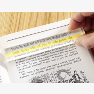 Loupe-barre avec ligne de lecture jaune