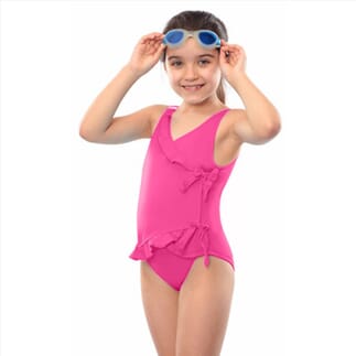 Maillot de bain incontinence avec rubans - fille - Rose Taille 9/10 ans