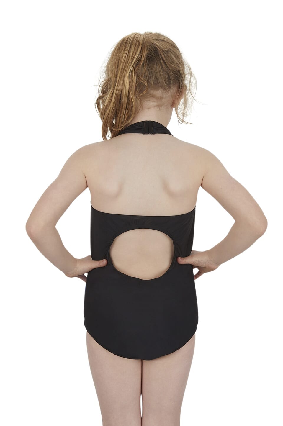 Maillot de bain incontinence noir à dos nu pour filles