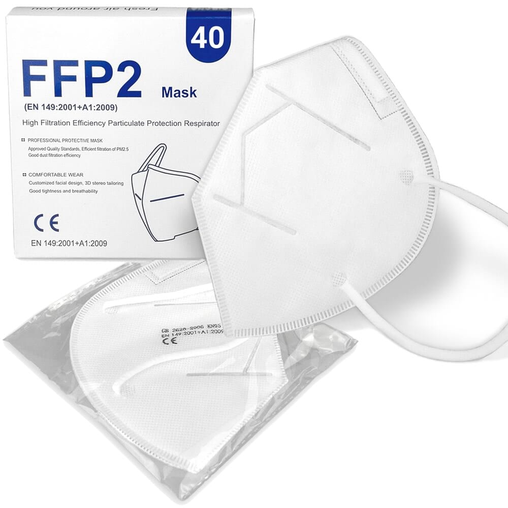 Masque FFP2 Noir, boite de 10 masques, NORME EN 149:2001+A1:2009