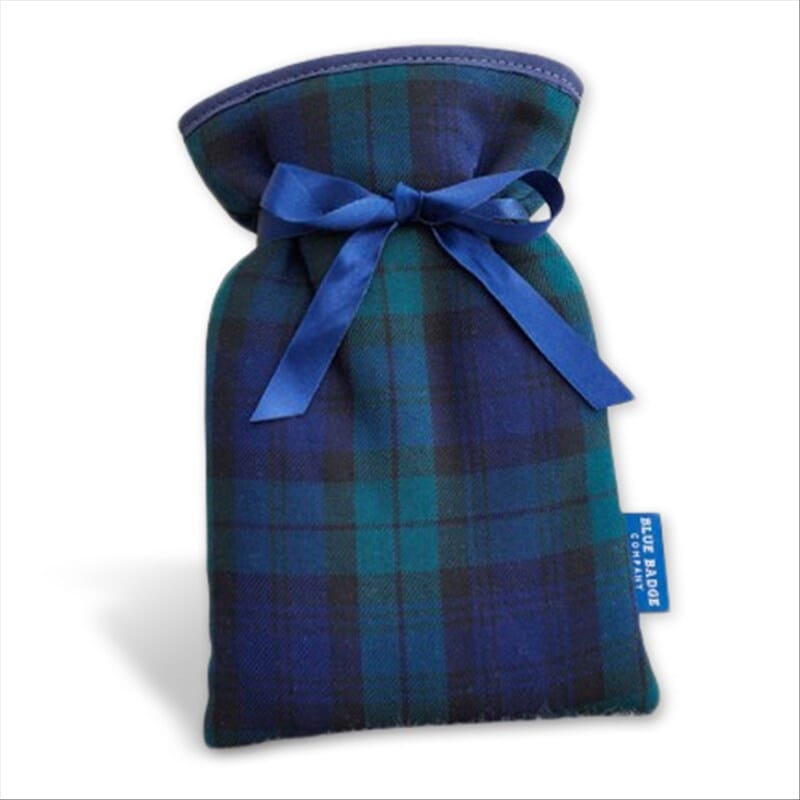 Bouillotte à motif écossais bleu
