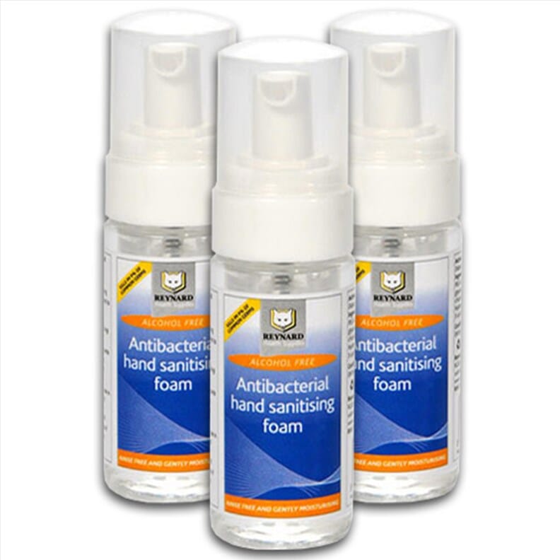 Lot de 3 mousses désinfectantes pour les mains sans alcool