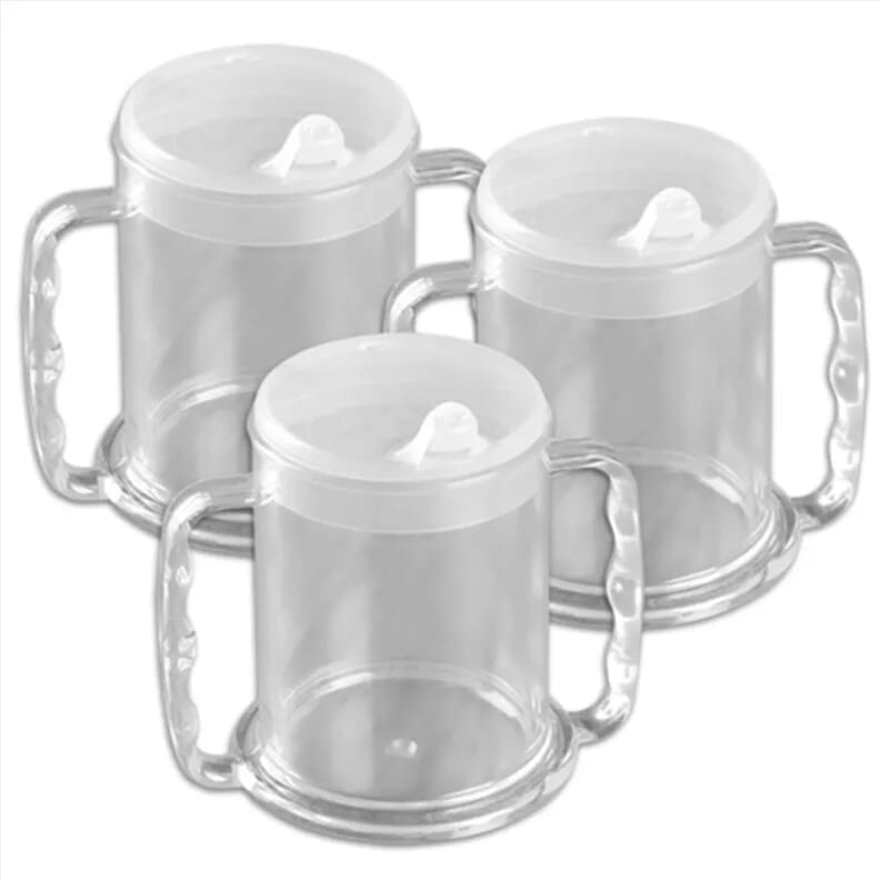 Mug à deux anses avec couvercle anti-renversement