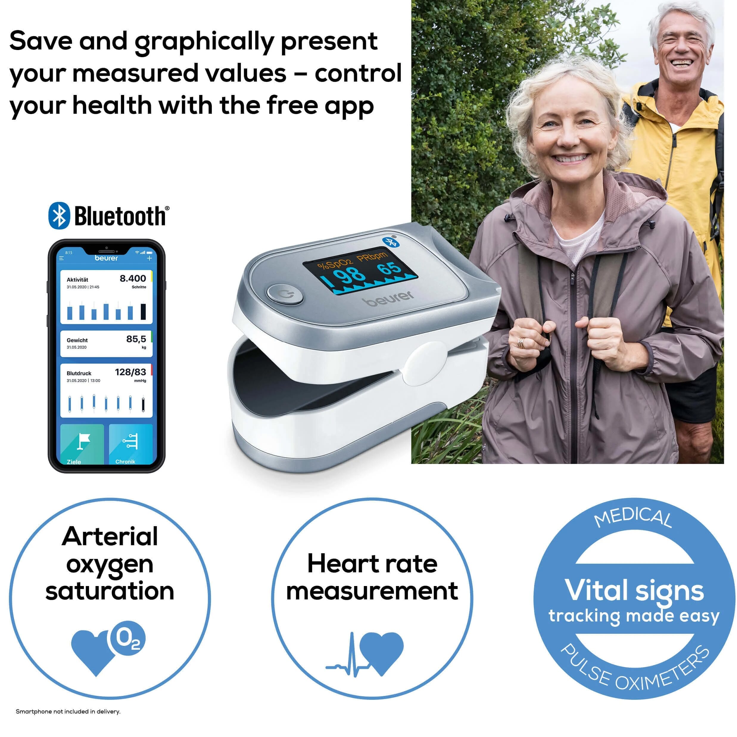 Oxymètre de pouls Bluetooth Beurer PO 60