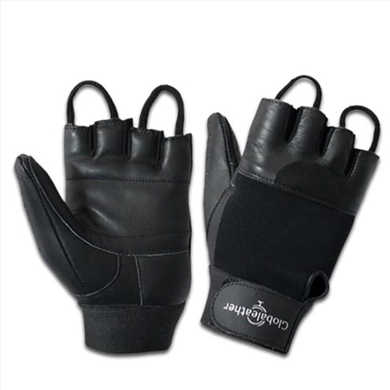 Paire de mitaines en cuir pour fauteuil roulant - Noir