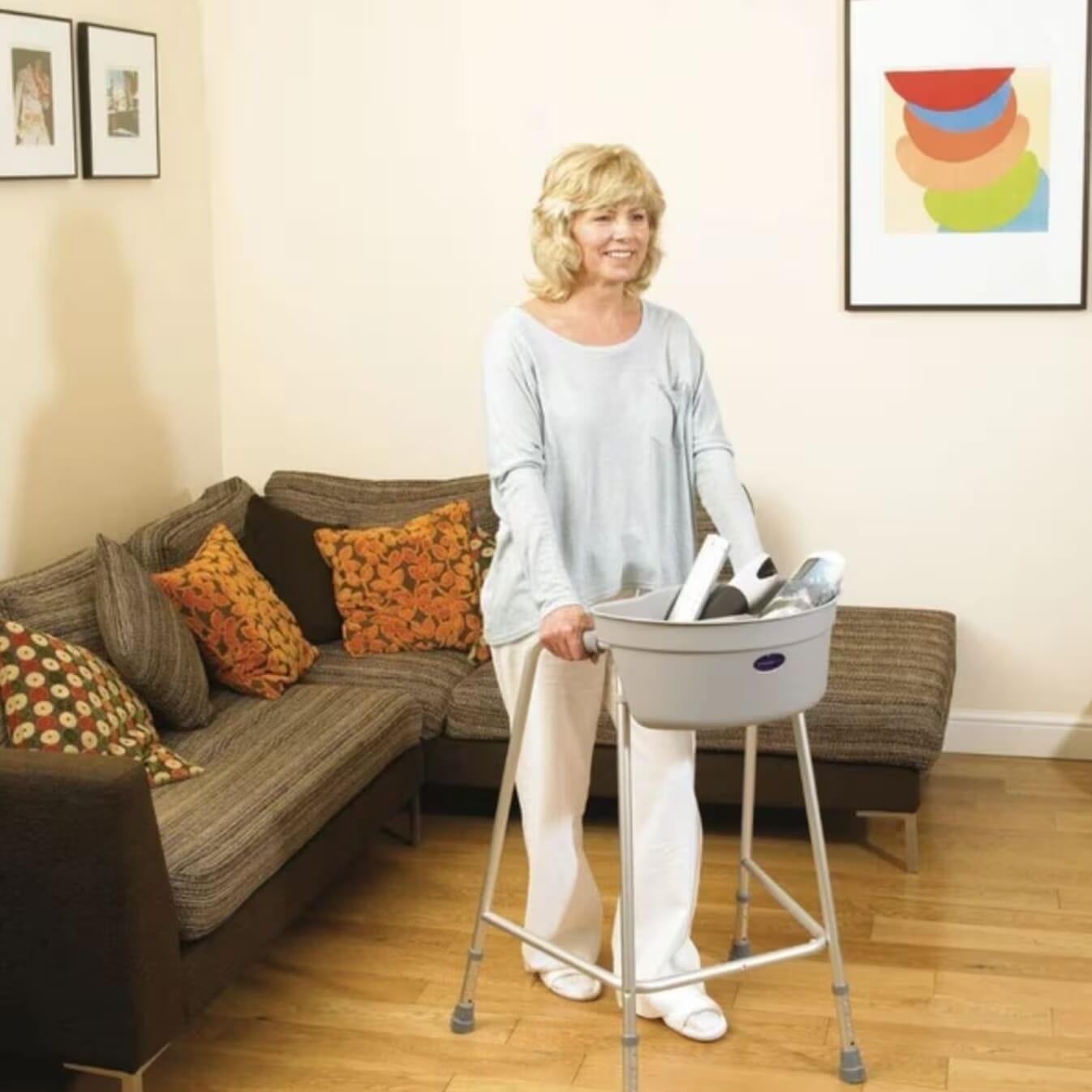 Panier de transport Buckingham avec plateau pour cadre de marche