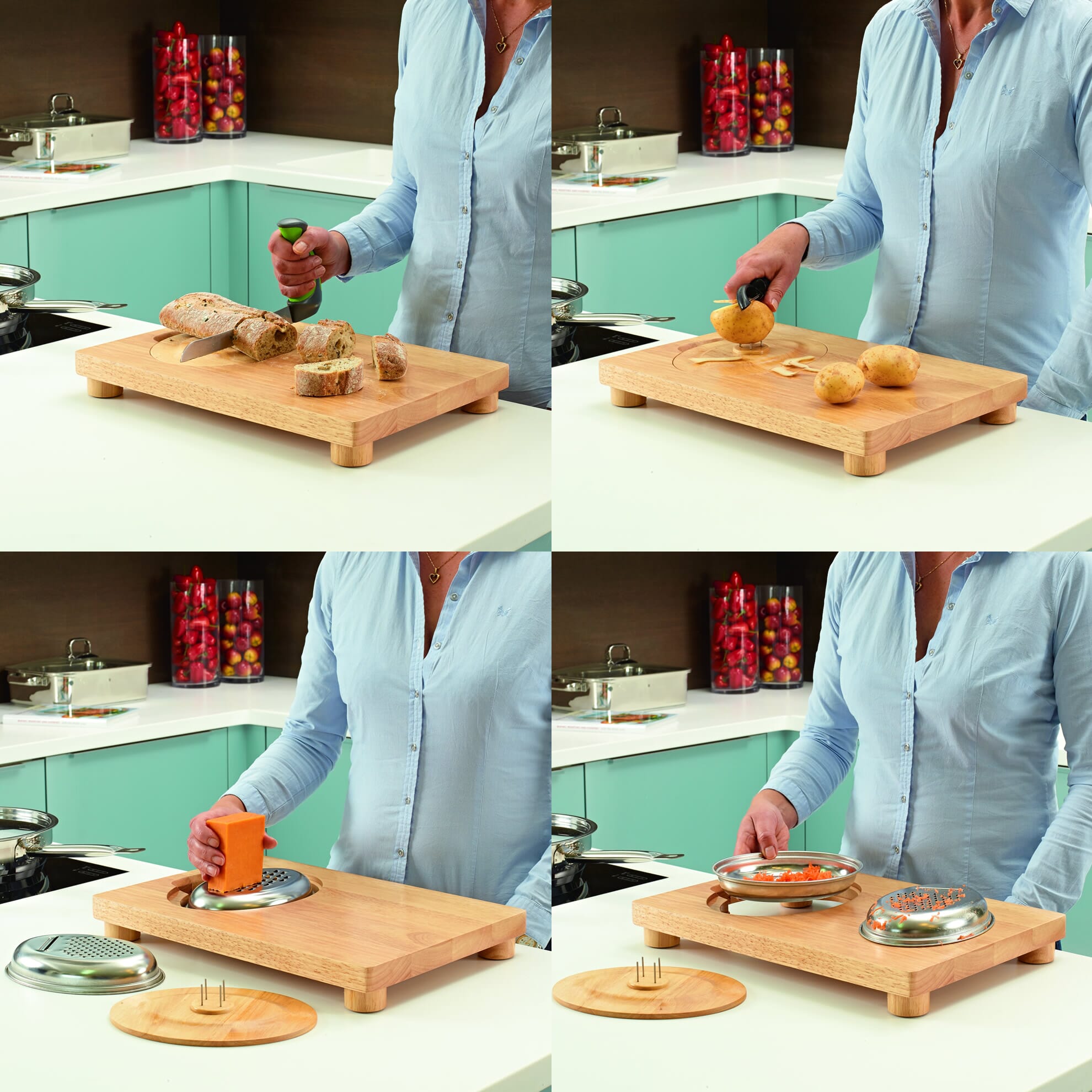 Planche de préparation des aliments multifonctionnelle