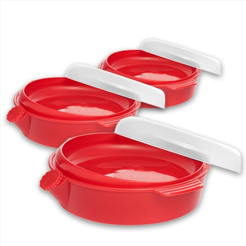 Plat de maintien au chaud Rouge Lot de 3 Assiettes ergonomiques