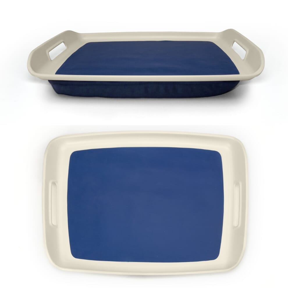 Plateau pour fauteuil roulant avec coussin stabilisateur