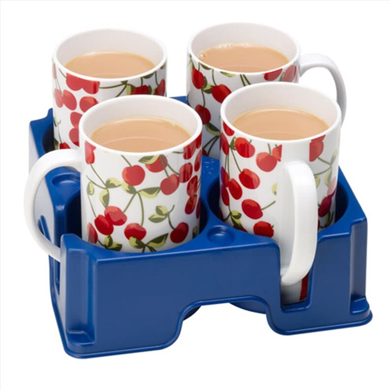 Plateau support 4 tasses Muggi - Bleu