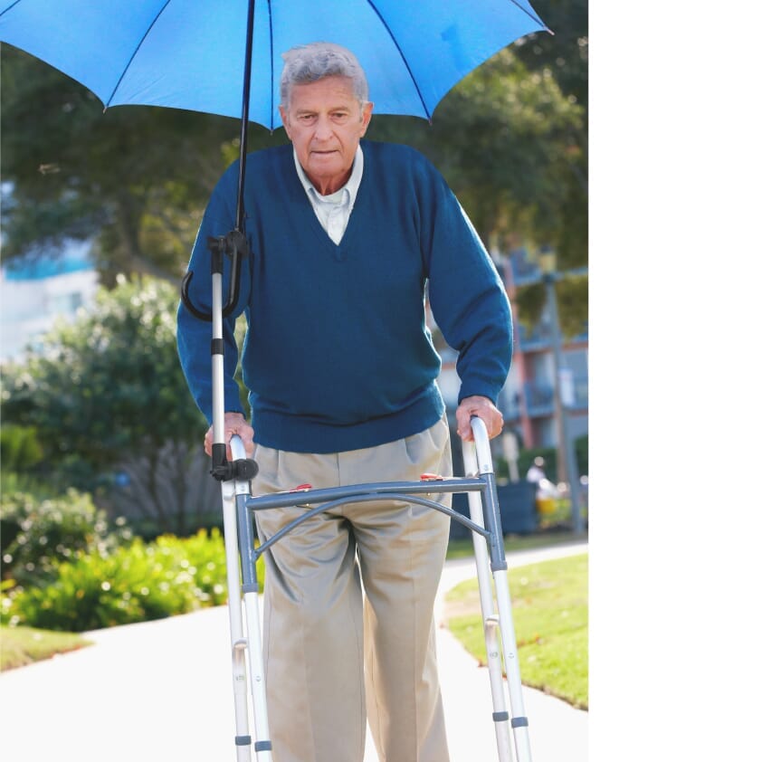 Porte-parapluie pour fauteuil roulant