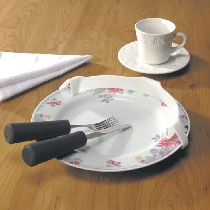 Rebord d'assiette anti-déversement