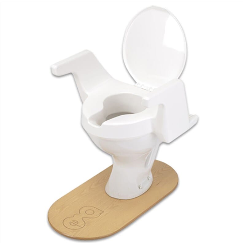 Rehausseur de toilettes avec accoudoirs moulé