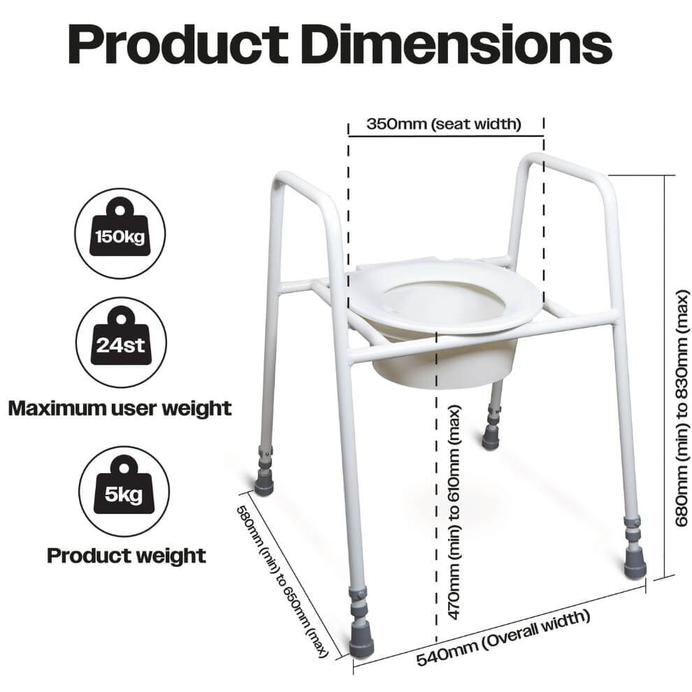 Rehausseur de toilettes sur cadre
