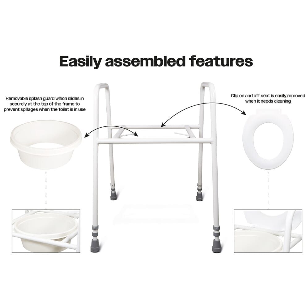 Rehausseur de toilettes sur cadre