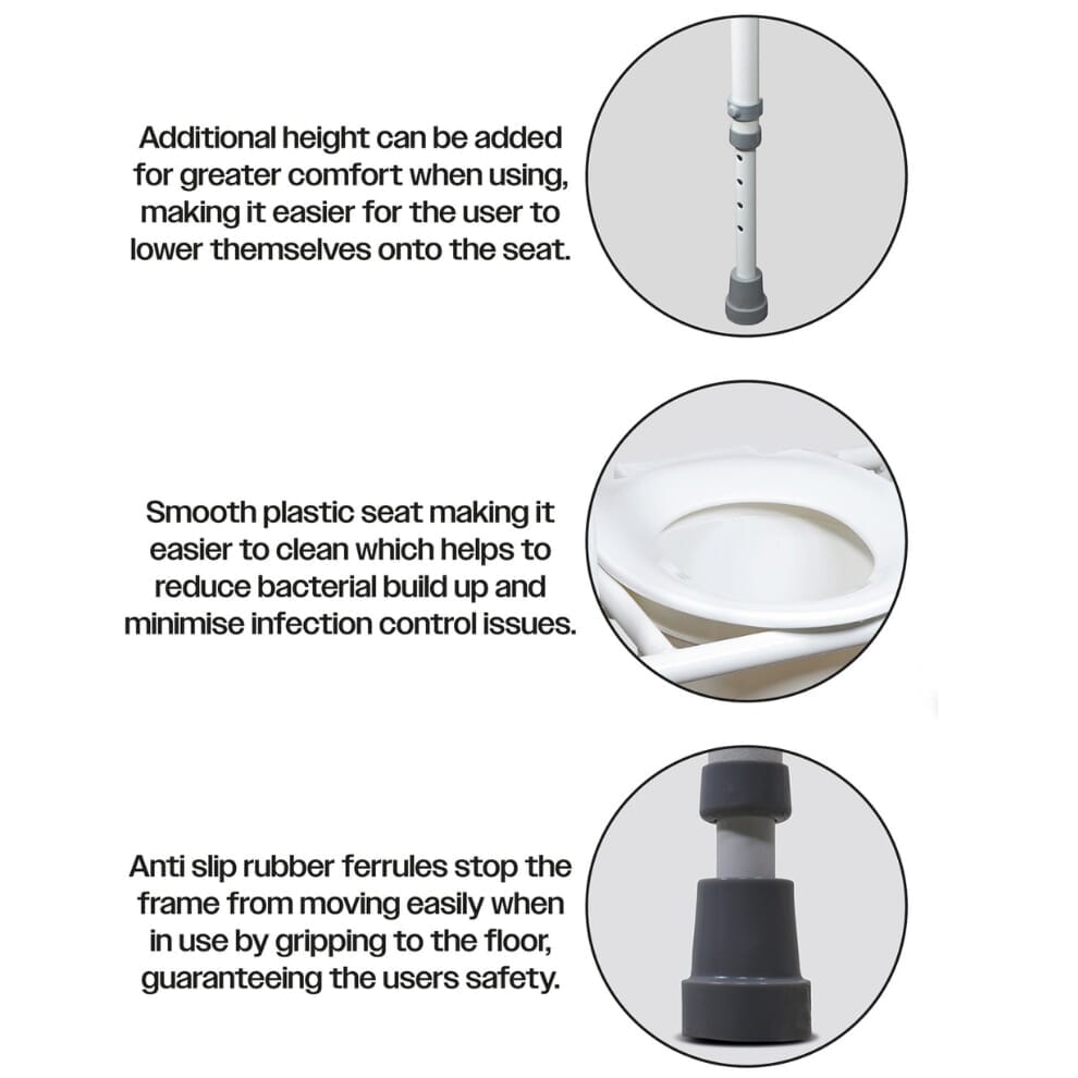 Rehausseur de toilettes sur cadre