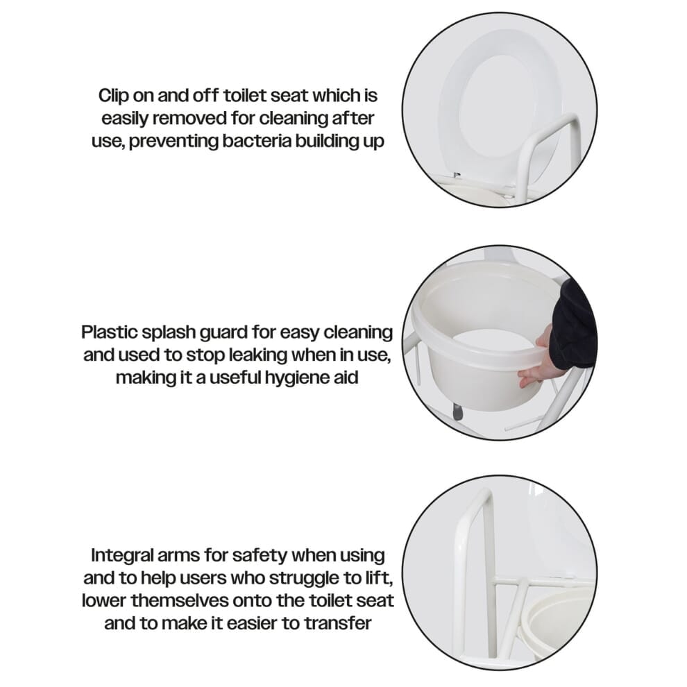 Rehausseur de toilettes sur cadre