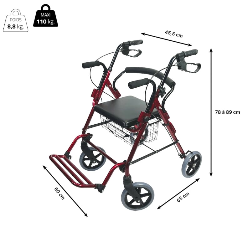 Rollator fauteuil de transfert Premio