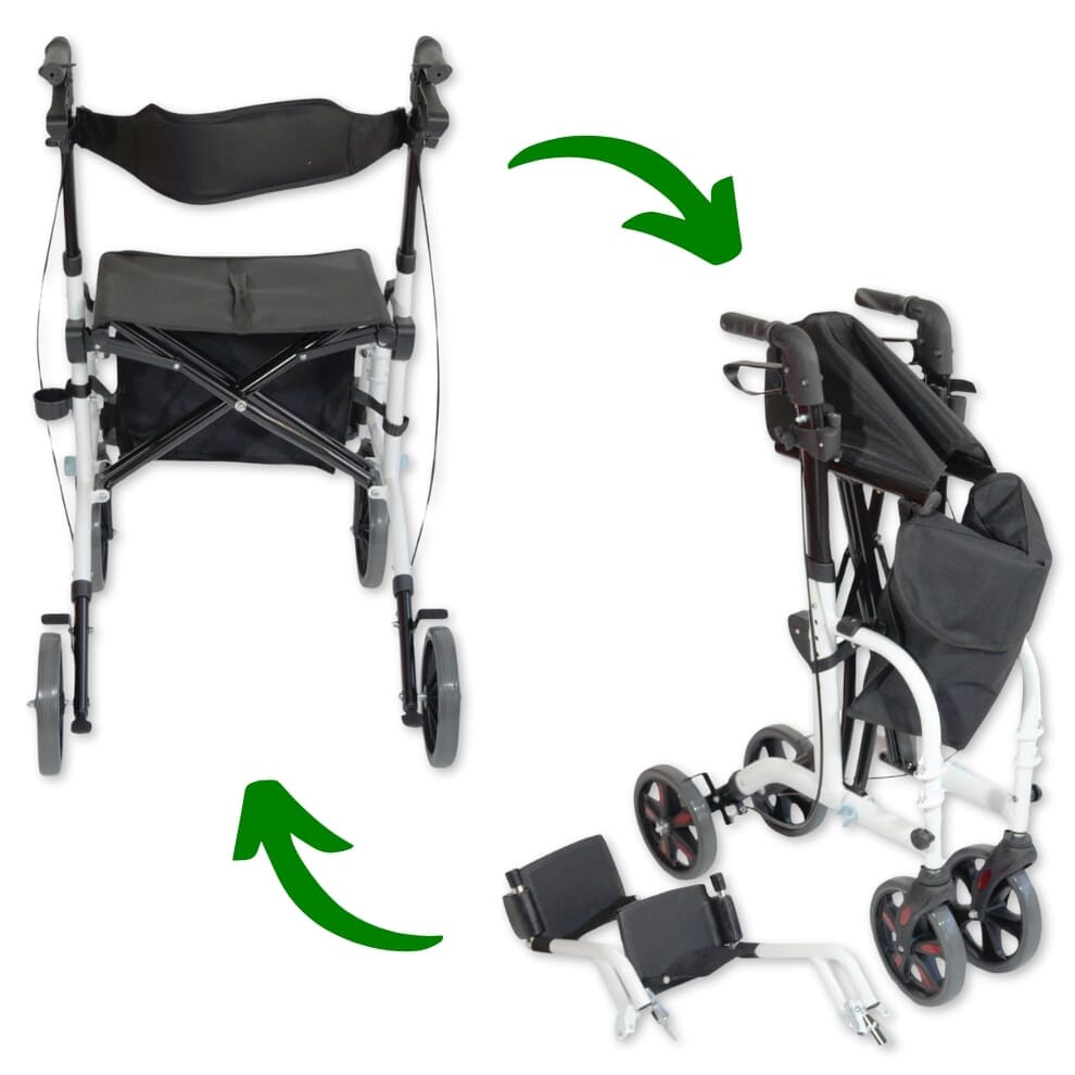 Rollator/Fauteuil Deluxe avec siège