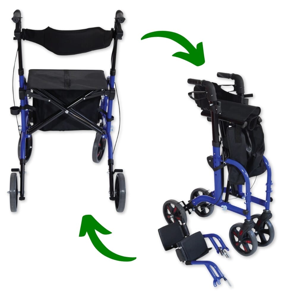 Rollator/Fauteuil Deluxe avec siège
