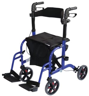 Rollator/Fauteuil Deluxe avec siège Rouge