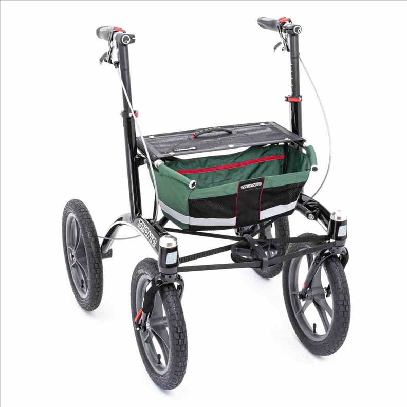 Rollator 4 roues Trionic Walker 14er - Noir et vert - M/L