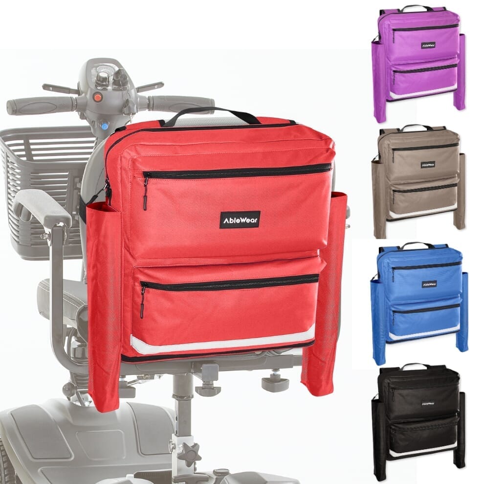 Sac extensible pour scooter de mobilité avec poches pour béquilles