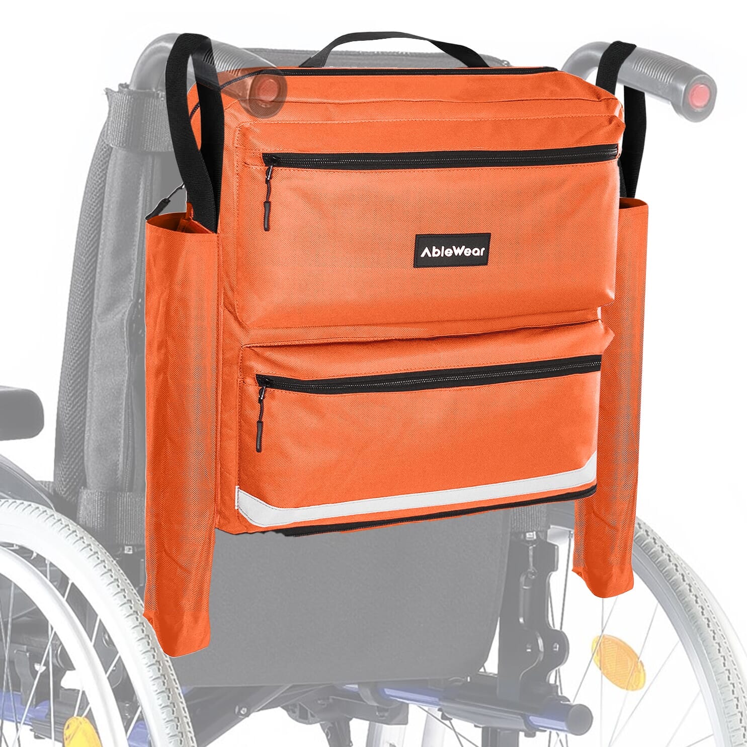 Sac pour fauteuil roulant avec poches pour béquilles