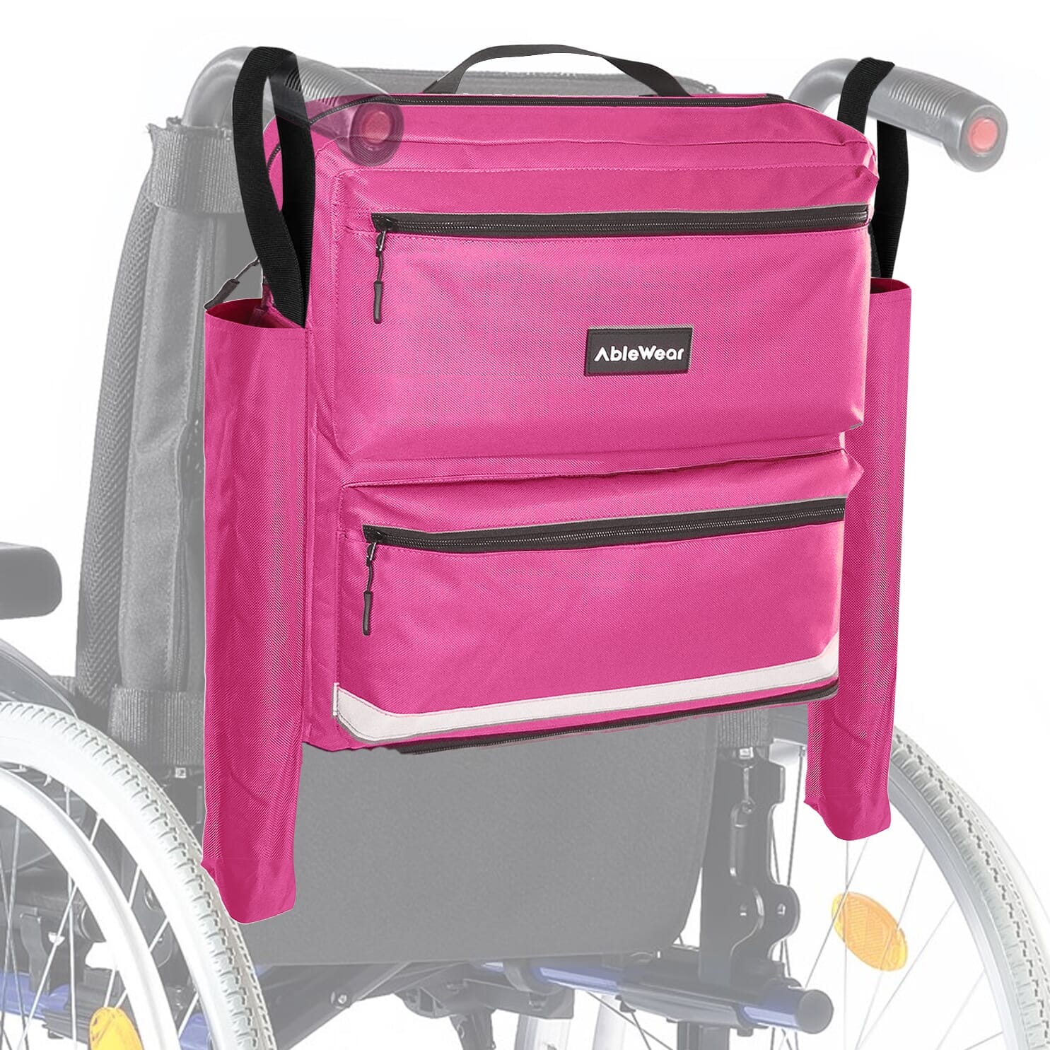 Sac pour fauteuil roulant avec poches pour béquilles