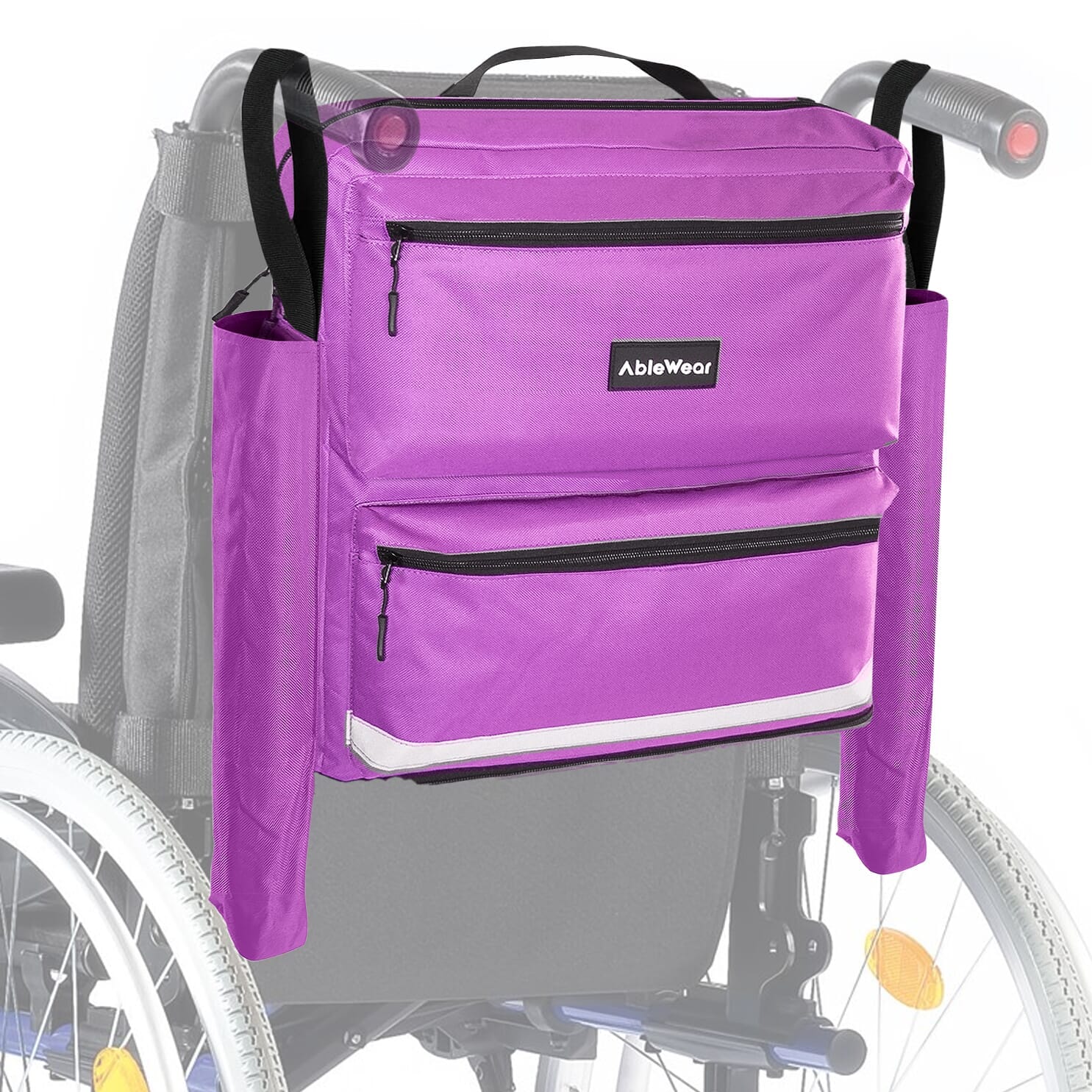 Sac pour fauteuil roulant avec poches pour béquilles