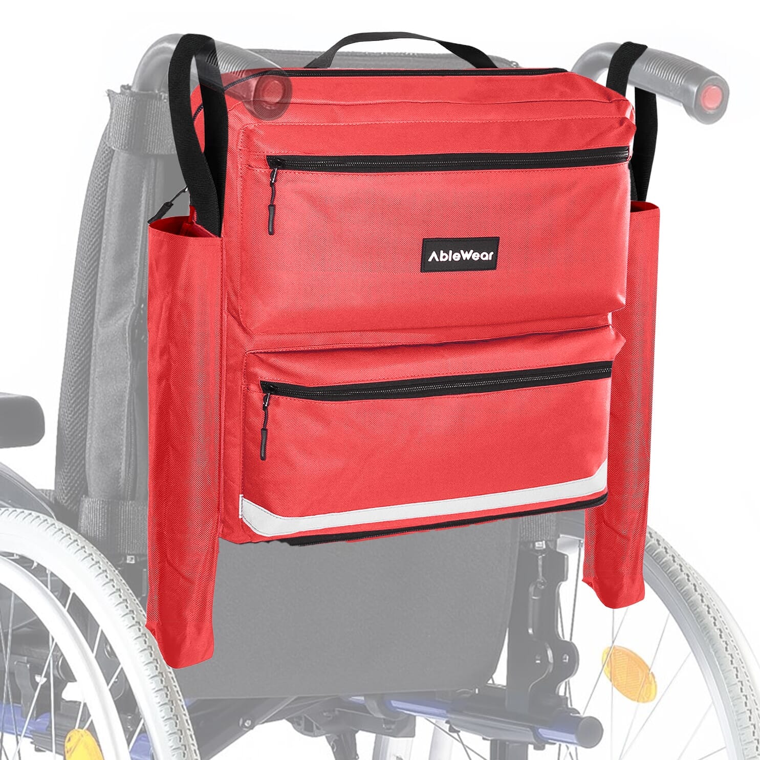 Sac pour fauteuil roulant avec poches pour béquilles