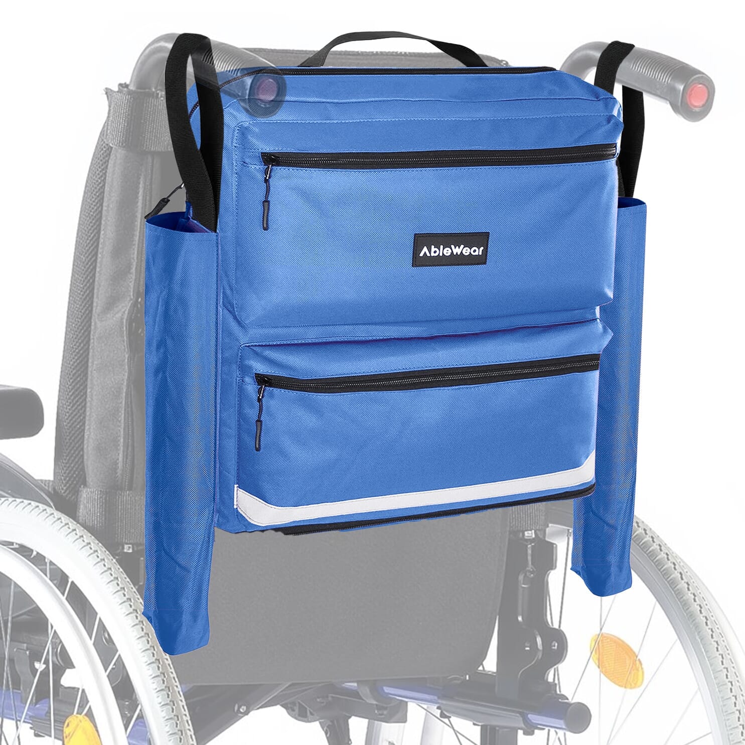 Sac pour fauteuil roulant avec poches pour béquilles