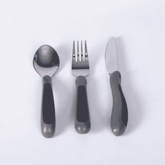 Set de couverts ergonomiques Kura Care Noir - 1 lot