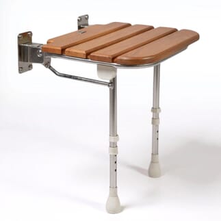 Siège de douche à lattes en bois