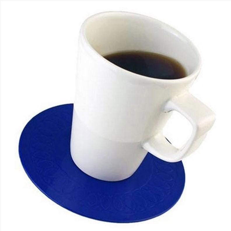 Sous-verre rond antidérapant - Bleu - S
