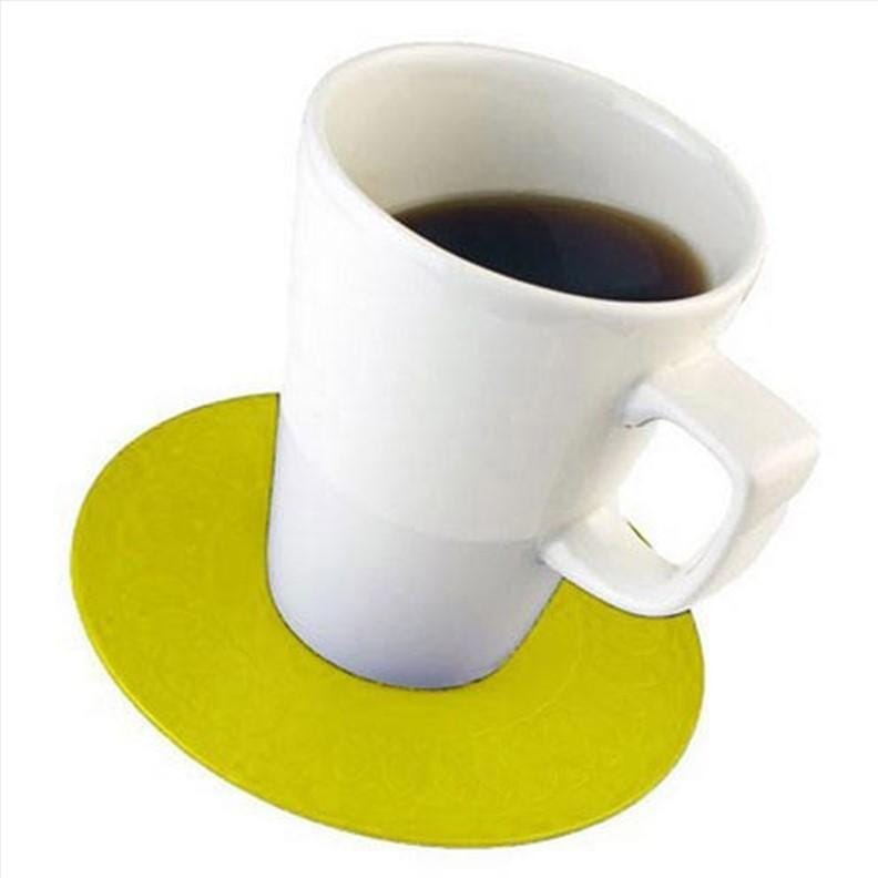 Sous-verre rond antidérapant - Jaune - L