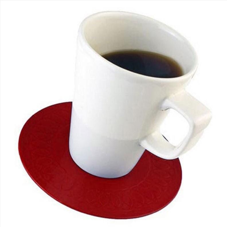 Sous-verre rond antidérapant - Rouge - S