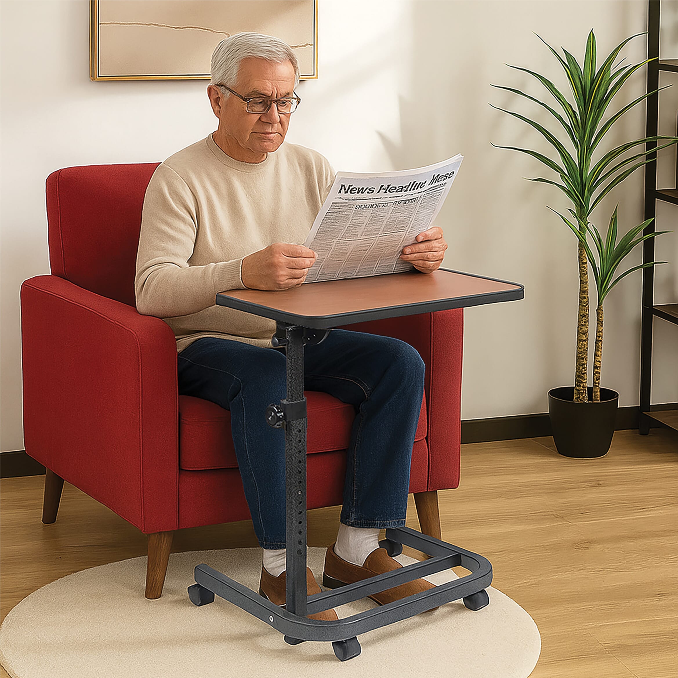 Table de fauteuil à roulettes Deluxe