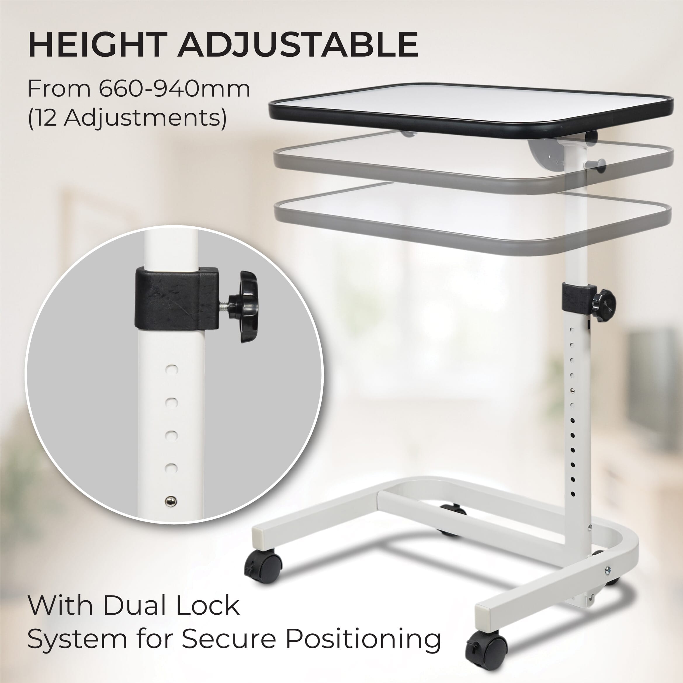 Table de fauteuil à roulettes Deluxe