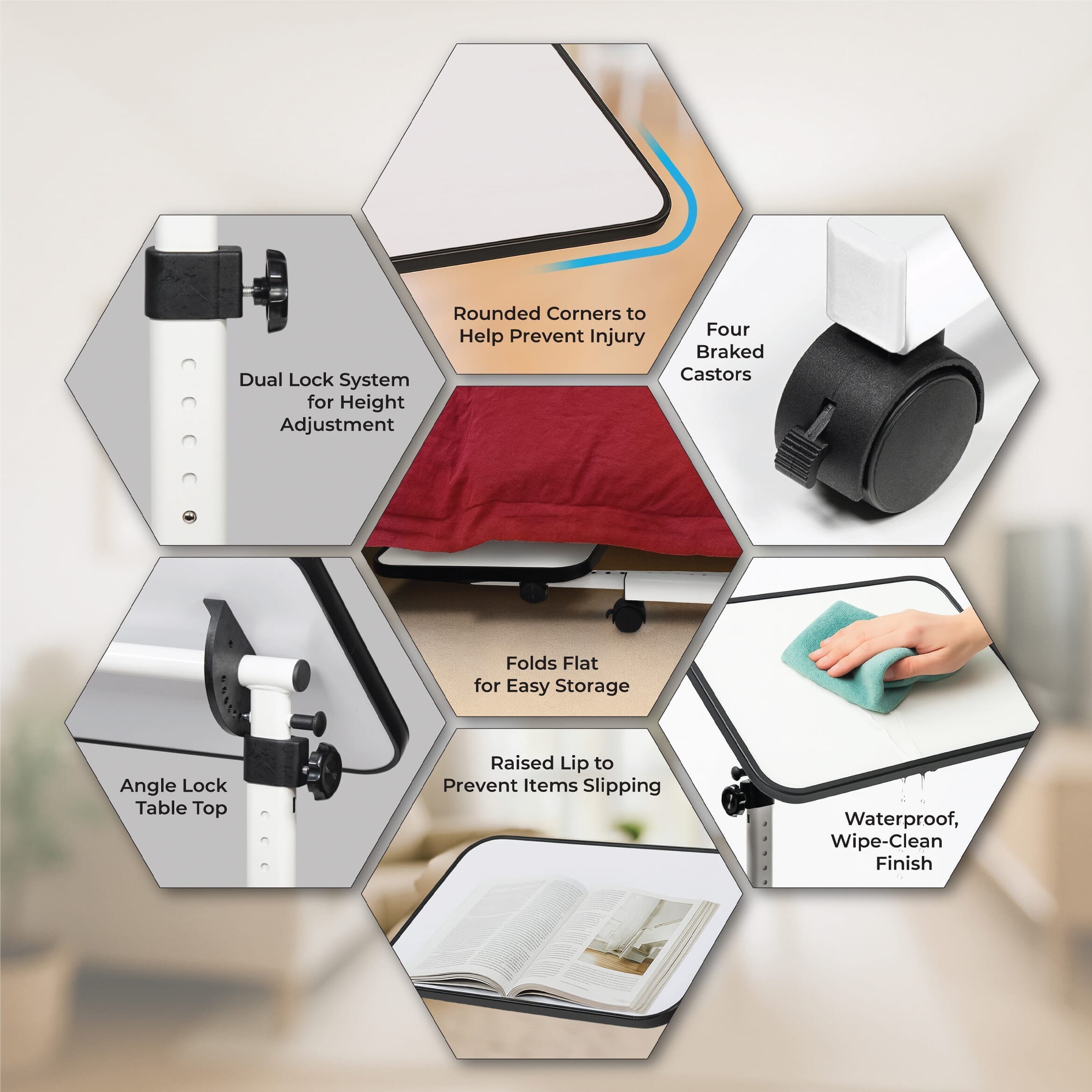 Table de fauteuil à roulettes Deluxe